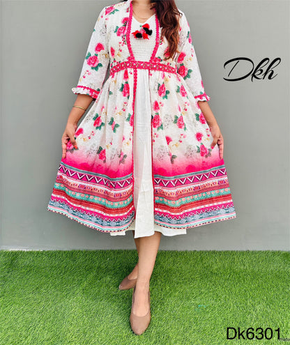 DKH Dk6301  Premium cotton schiffli beautifully printed shrug