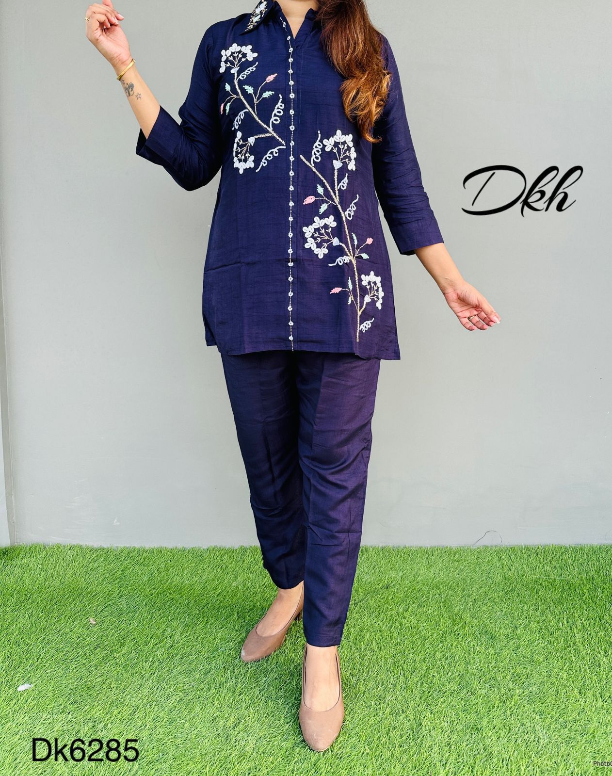 DKH Dk6285  Premium silk 2 pc coord set