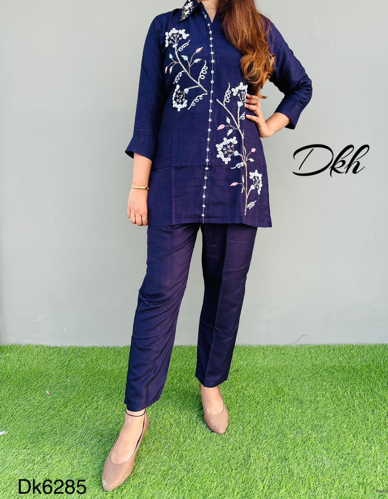 DKH Dk6285  Premium silk 2 pc coord set