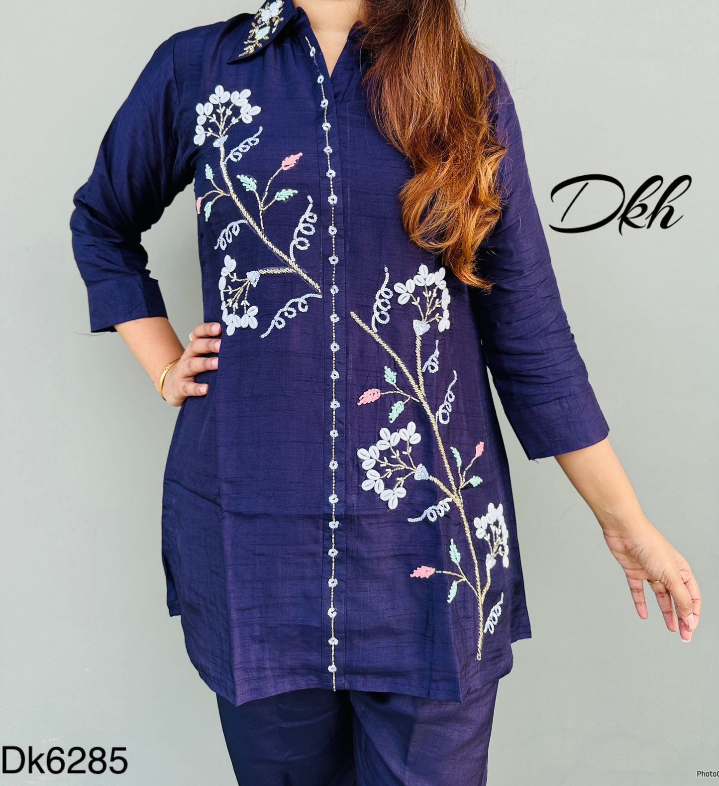 DKH Dk6285  Premium silk 2 pc coord set