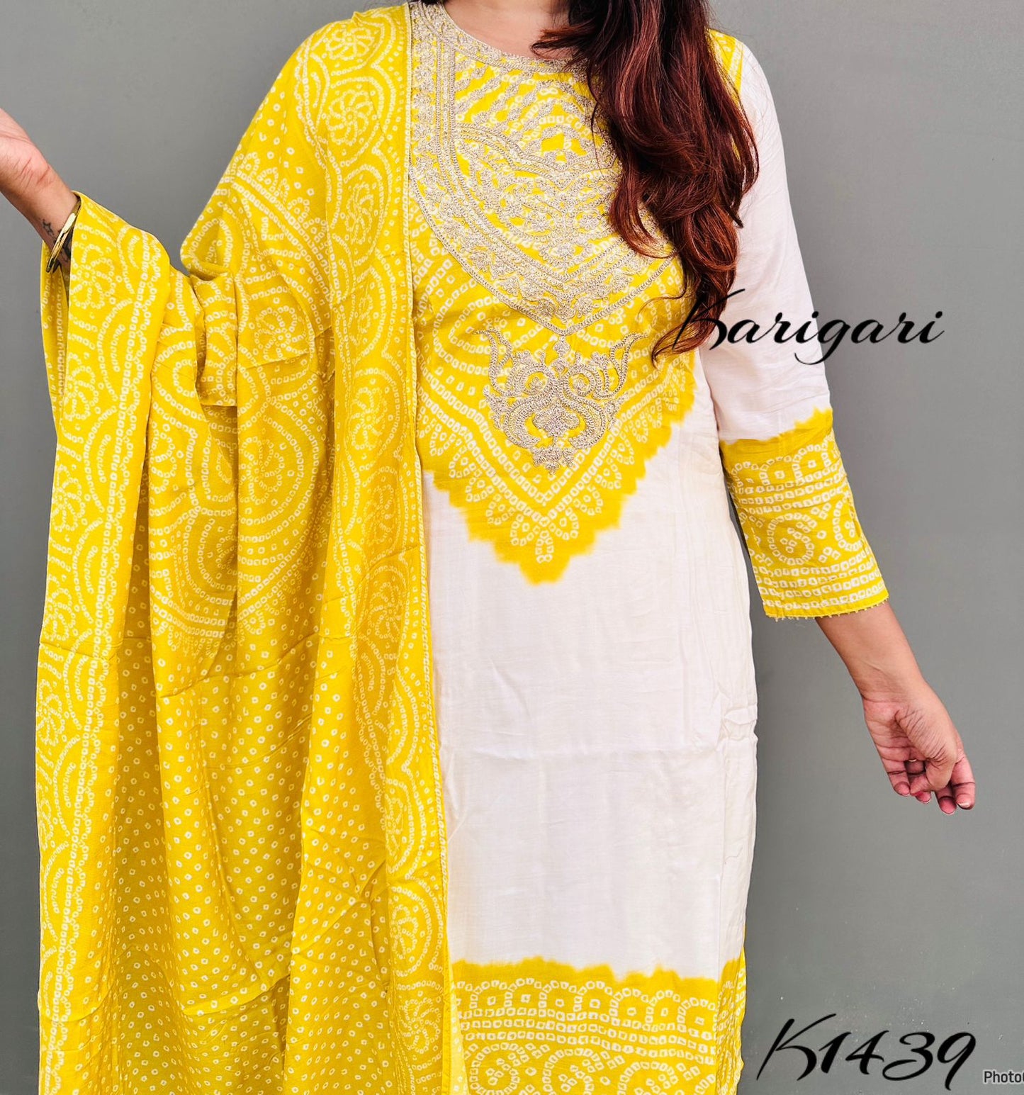 karigari by DKH k1439  Premium silk 3 pc suit set