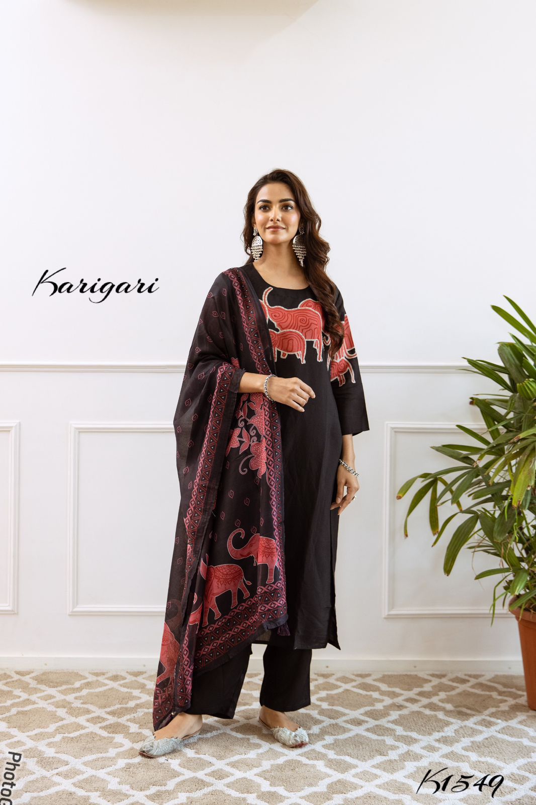 karigari by DKH k1549 Premium modal muslin 3 pc suit set