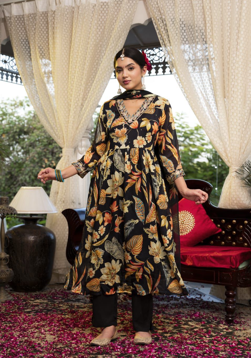 karigari by DKH   Premium chinnon digital printed 3 pc suit