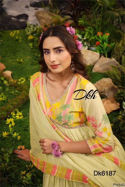 DKH Dk6187  Premium cotton mul beautiful 3 pc suit set