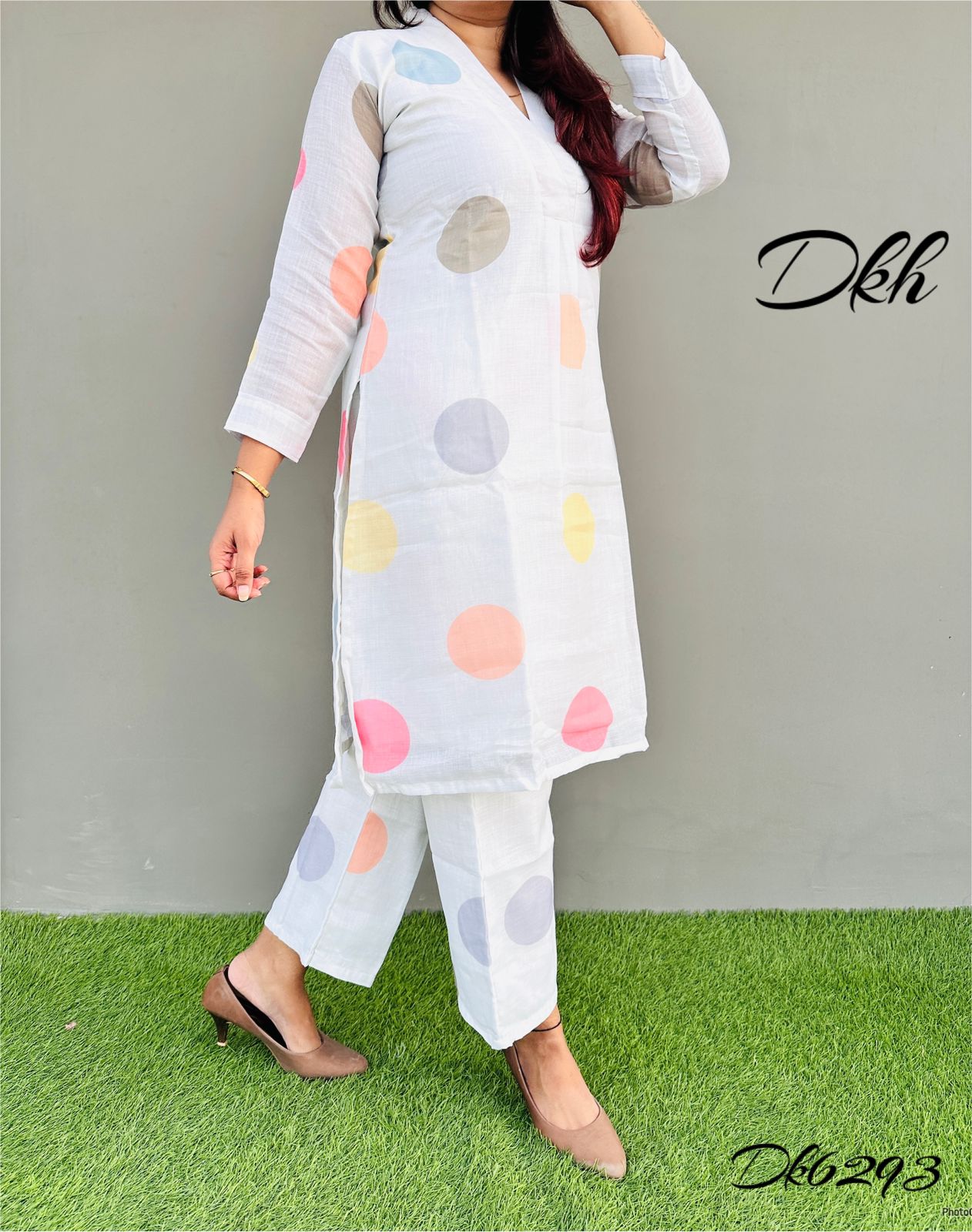 DKH Dk6293  Premium linen kurti plazo set