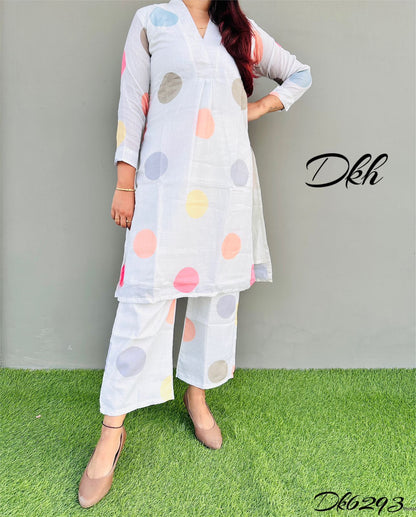 DKH Dk6293  Premium linen kurti plazo set