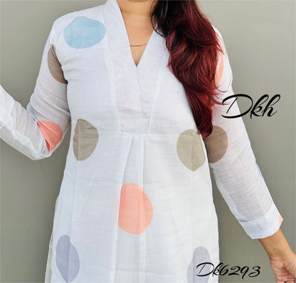 DKH Dk6293  Premium linen kurti plazo set