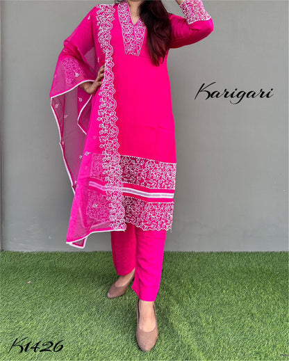 karigari by DKH k1426  Premium pure Muslin pakistani style suits