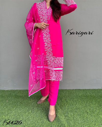 karigari by DKH k1426  Premium pure Muslin pakistani style suits