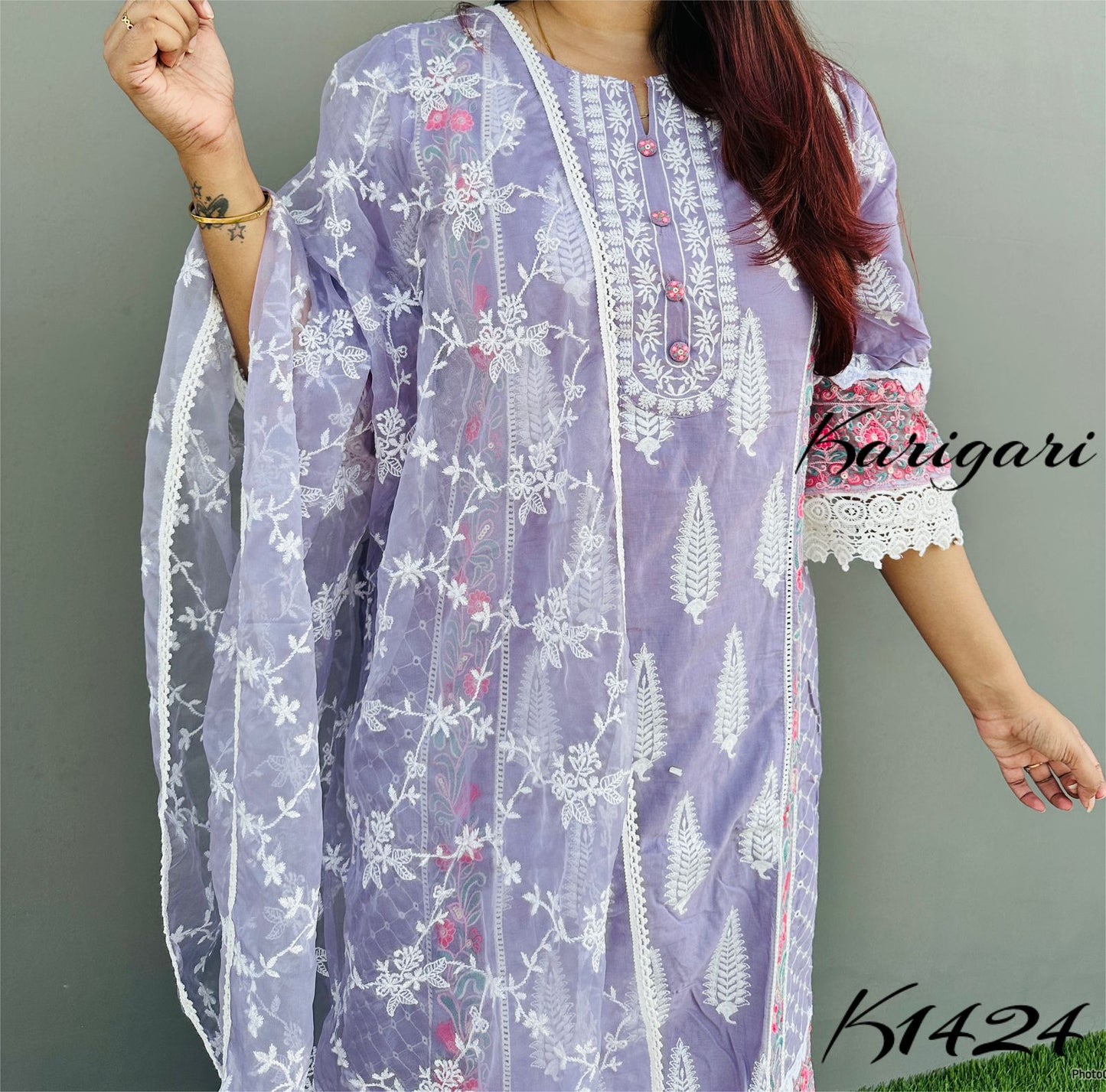 karigari by DKH k1424 Premium cotton 3 pc suit set