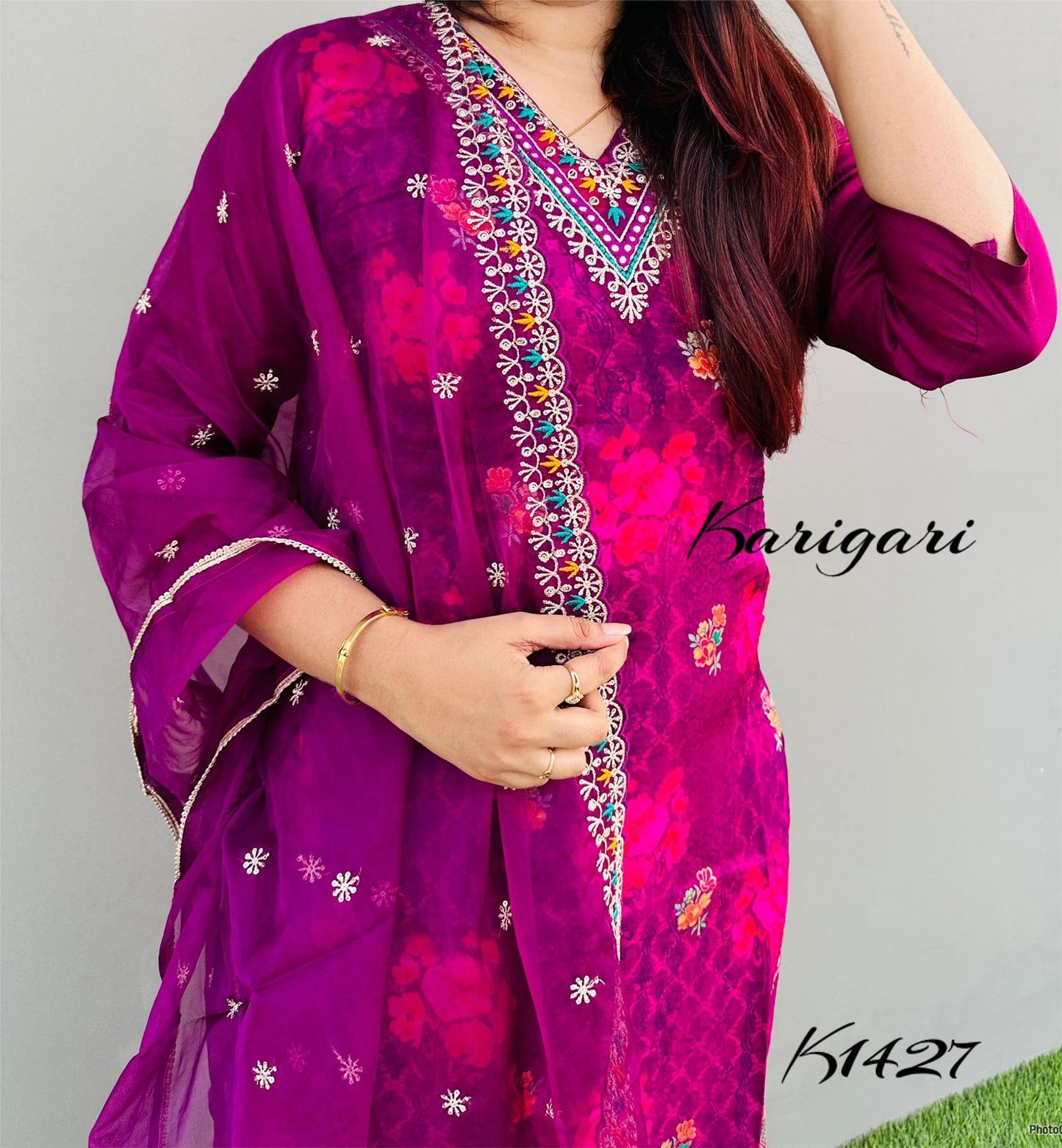 karigari by DKH k1427  Premium Russian jacquard 3 pc suit set