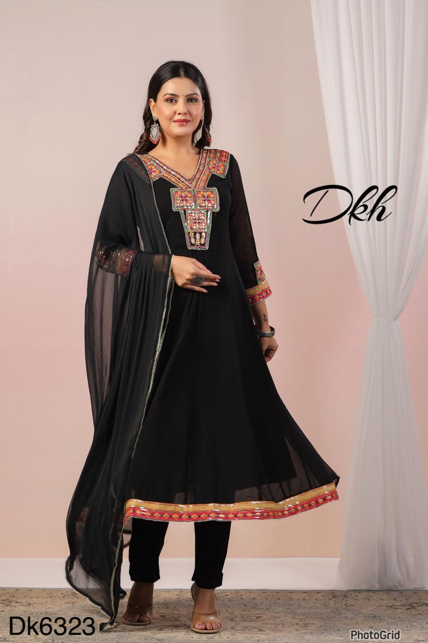 DKH dk6323  Premium georgette 3 pc suit set