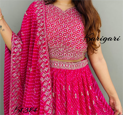 Karigari by DKH k1384   Premium georgette 3 pc lehenga set