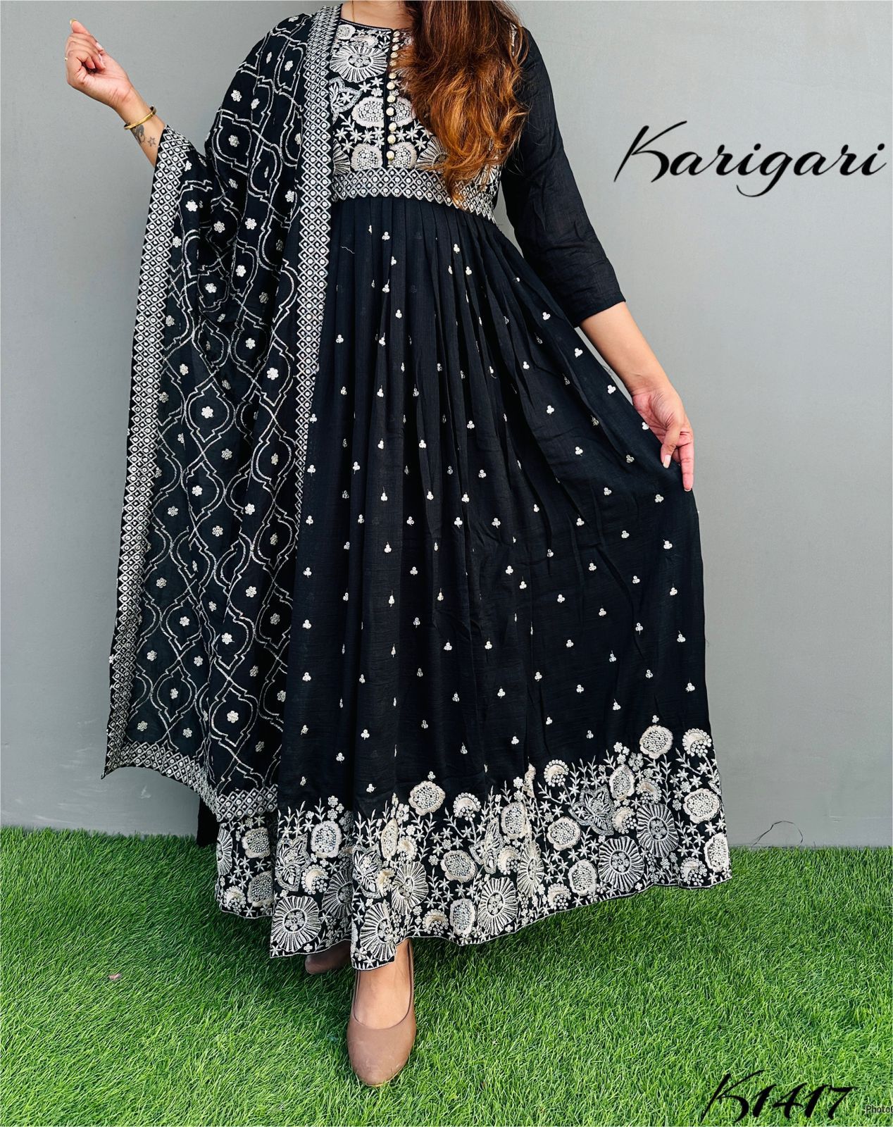 karigari by Dkh k1417  Premium Vichitra silk gown