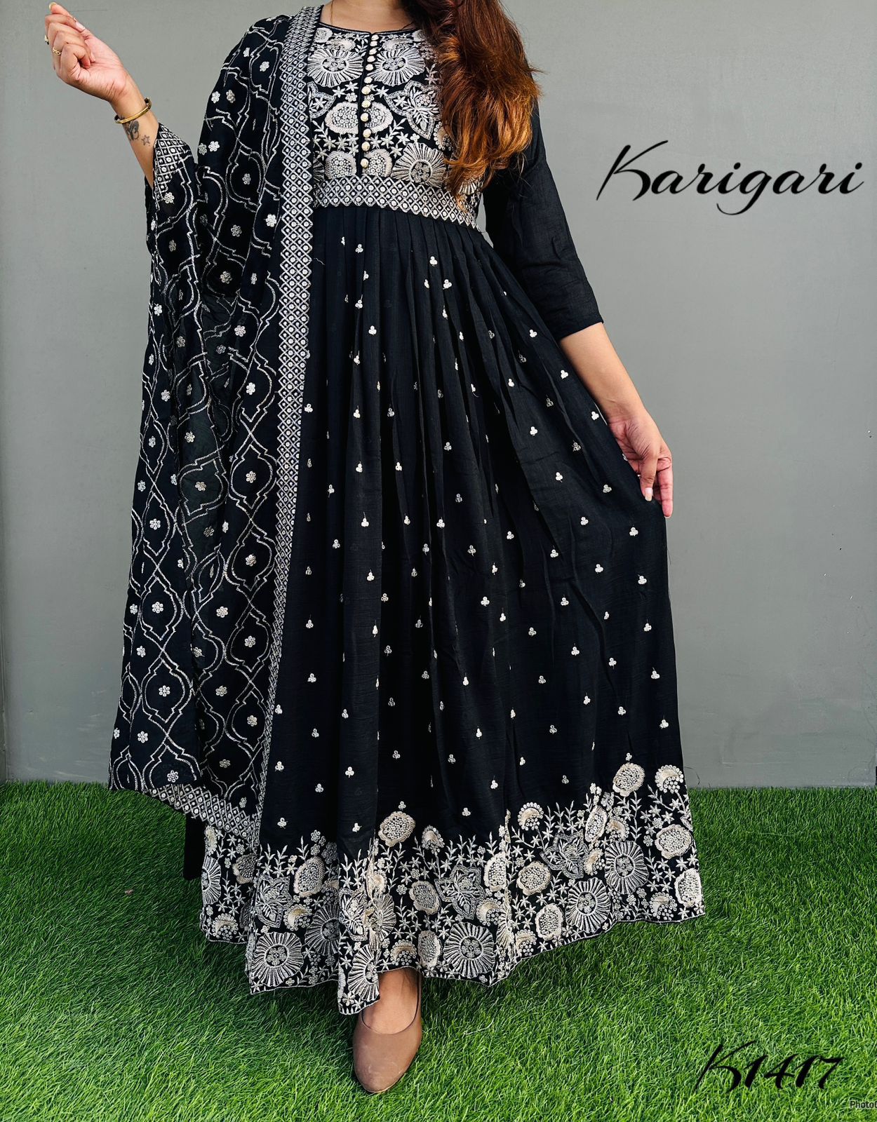 karigari by Dkh k1417  Premium Vichitra silk gown